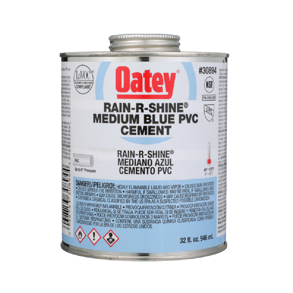 OATEY Pegamento PVC Azul Rain-R-Shine 1/4" GL.