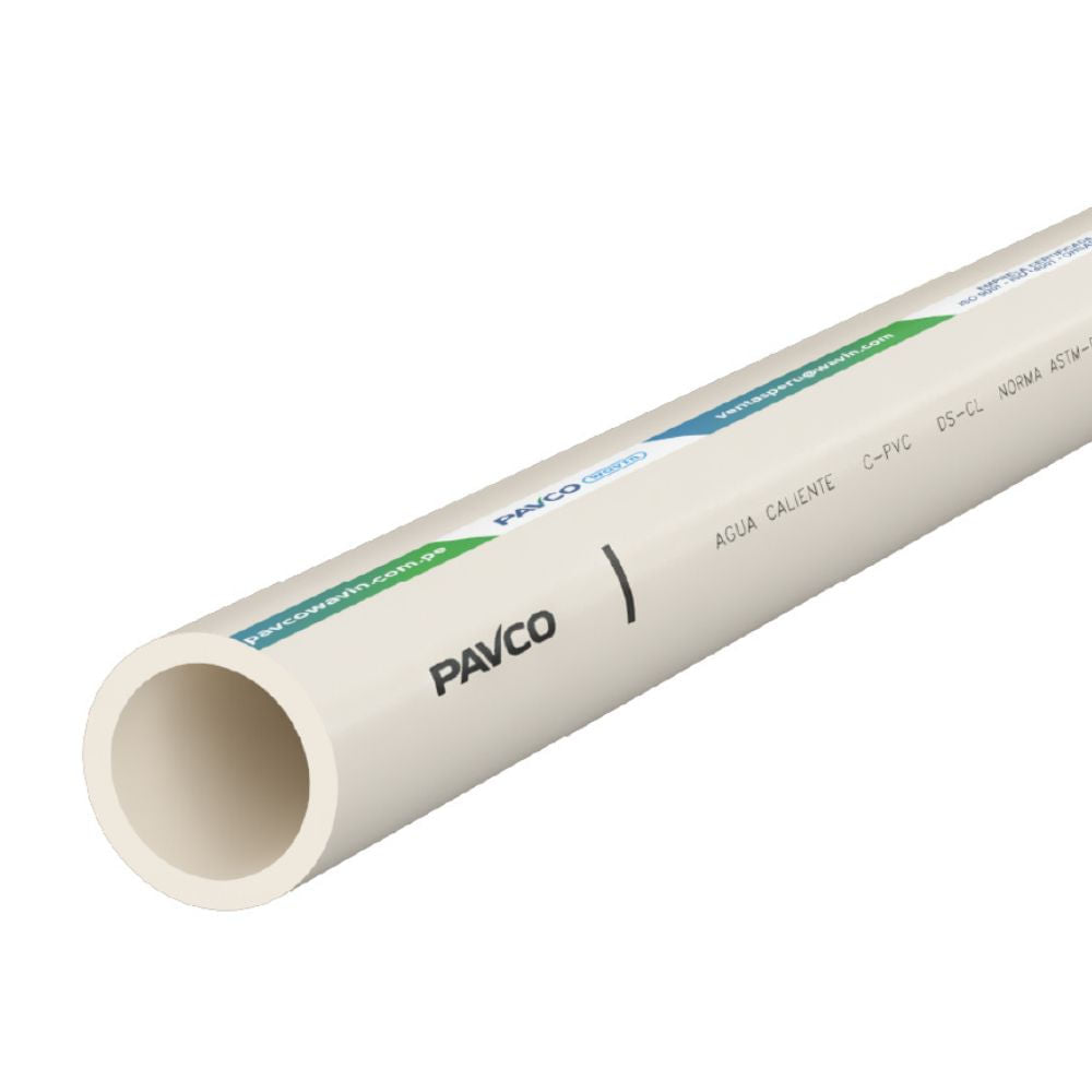 PAVCO Tubo de agua caliente CPVC de 1/2" X 5 Metros