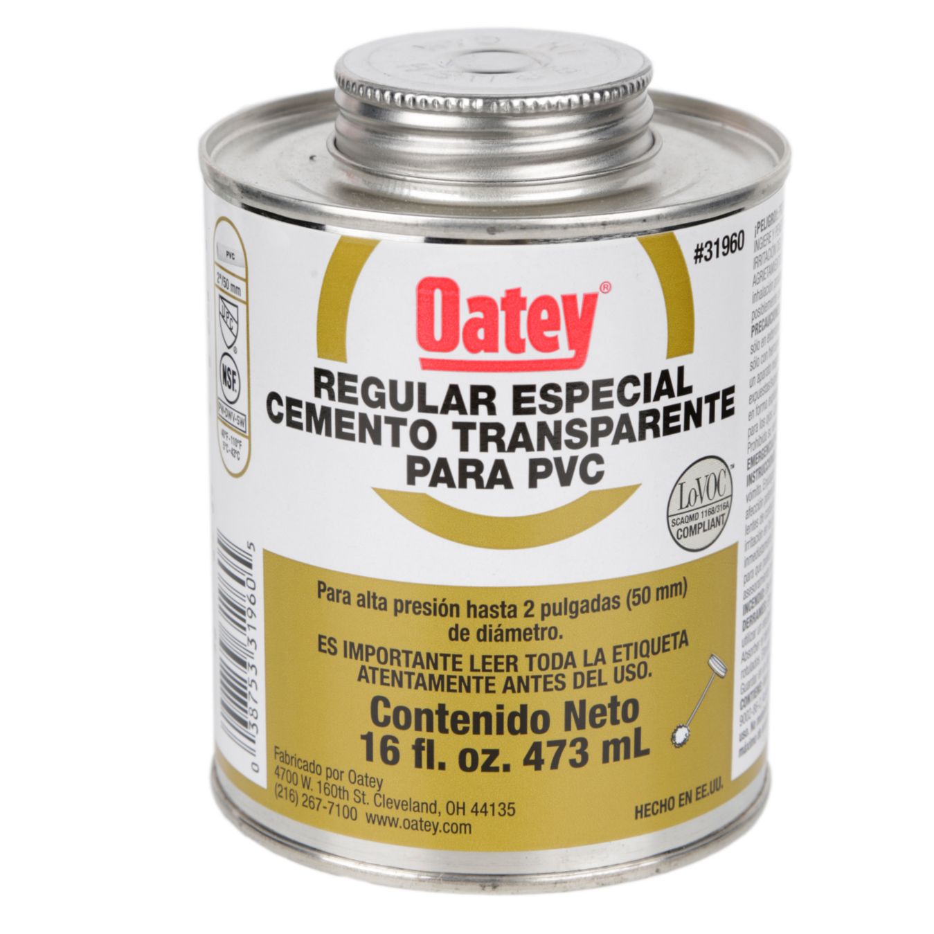 OATEY Pegamento PVC Transparente 1/8" GL.